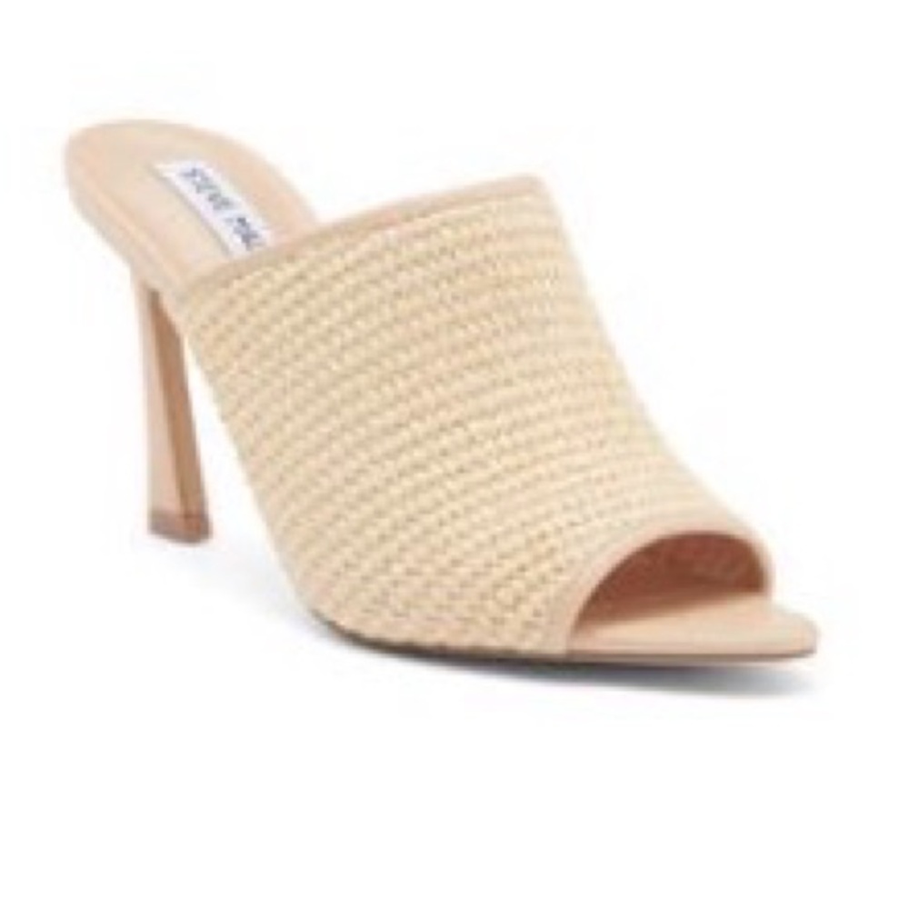 Steve Madden Dayna Raffia Peep Toe sz 8